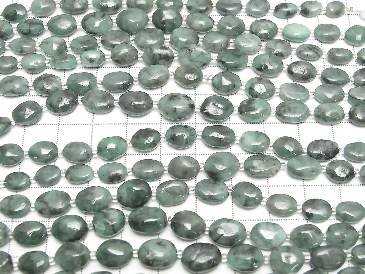 Brésilien Émeraude AA++ Pépite 1 rang de perles (env. 5 pouces/12 cm)