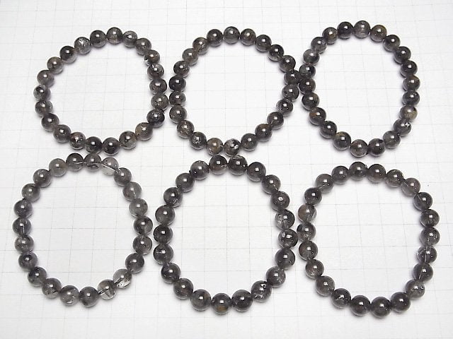 Diamantquarz Rund 9mm Armband