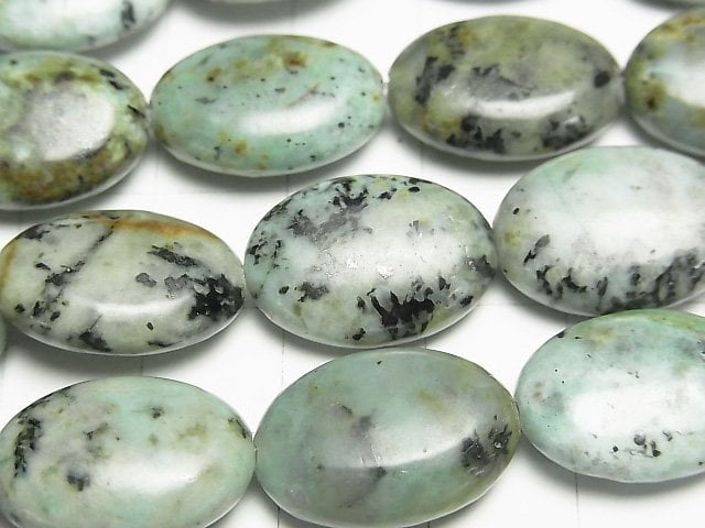 非洲土耳其石橢圓形18x13x6公釐半串或1串珠子(約15英吋/38公分)