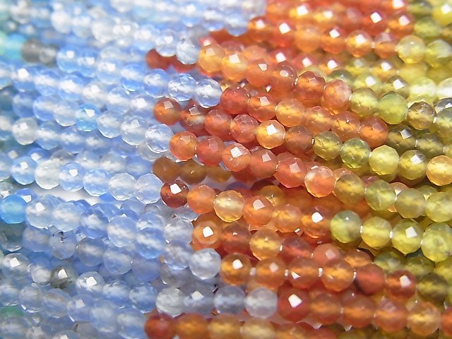 High Quality! Multicolor Agate Faceted Round 2.5mm 1strand beads (aprx.15inch/38cm)