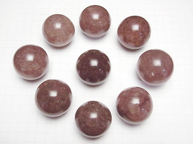 Afrikanischer roter Aventurin AA++ Kugel, Rund 37-40mm 1Stück