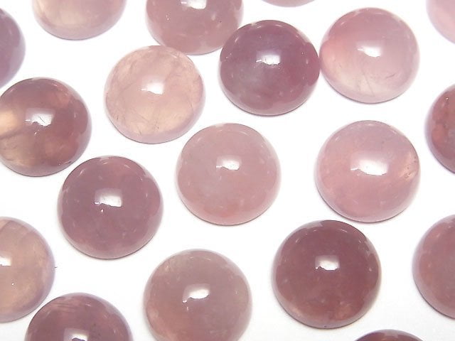 深玫瑰石英AA圓形凸圓形12x12毫米2個
