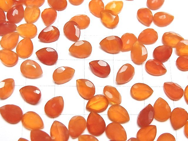 Hochwertiger Karneol AAA- Lose Stein Birnenform facettiert 8x6mm 5Stk