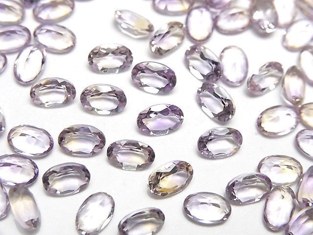 高品質紫黃晶 AAA 裸石 橢圓形刻面 6x4mm 5顆