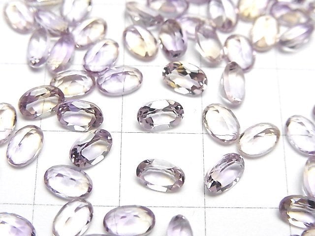 高品質紫黃晶 AAA 裸石 橢圓形刻面 6x4mm 5顆