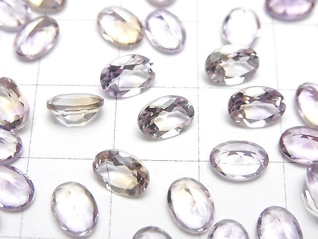 高品質紫黃晶 AAA 橢圓刻面裸石 7x5mm 3顆