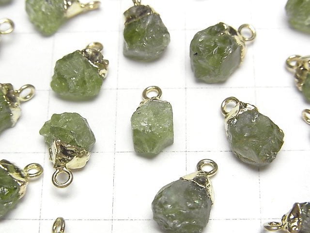 橄欖石原石吊飾 金色 2個