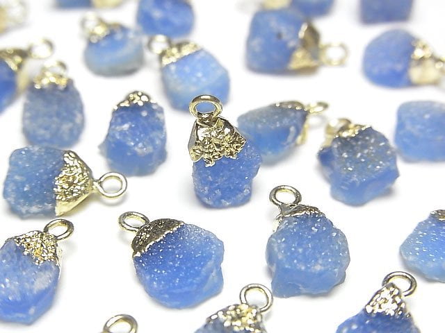 Druzy Achat Rohstein Charm Blau 2 Stück