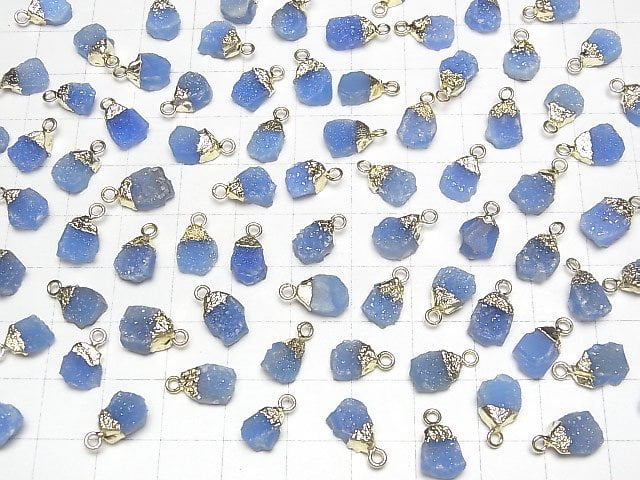 Druzy Achat Rohstein Charm Blau 2 Stück