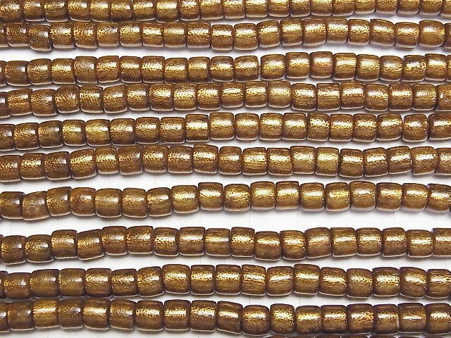 Goldkoralle Tube 6x5x5mm 1Strang Perlen (ca. 16 Zoll/40 cm)