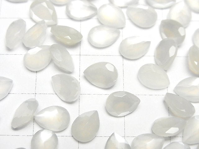 高品質白月光石 AAA 級 - 梨形刻面裸石 8x6mm 5顆裝