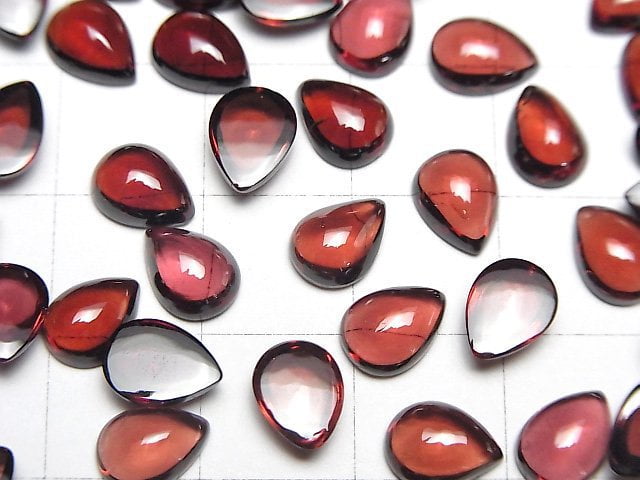 Hochwertiger Mosambik Granat AAA Birnenform Cabochon 8x6mm 3Stk