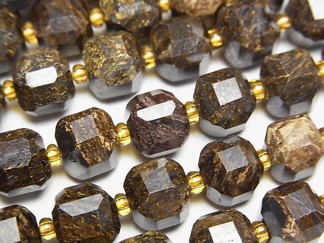 高品質!古銅輝石方形8-9x8-9x8-9毫米 半串或1串珠子 (約15英吋/36公分)