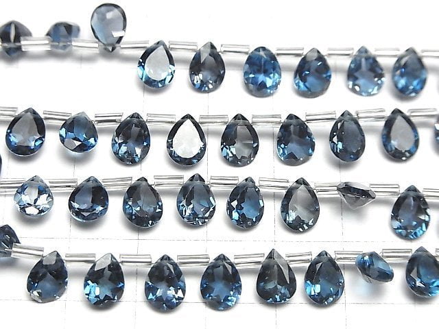 Hochwertiger London Blau Topas AAA Birnenform facettiert 8x6mm 1/4 oder 1Strang Perlen (16Stk)