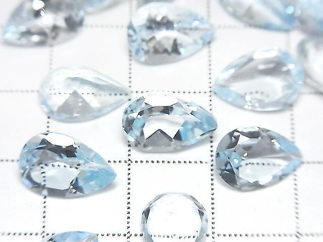 高品質天空藍拓帕石 AAA 級 - 梨形刻面裸石 12x8mm 1顆