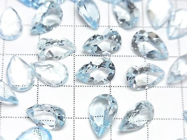 Hochwertiger himmelblauer Topas AAA- lose Stein Tropfenform facettiert 12x8mm 1 Stück