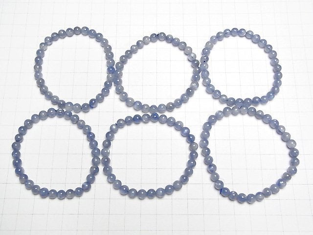 Eis Kyanit AA+ Rund 6mm Armband