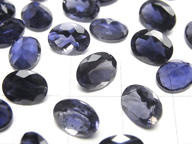 高品質堇青石 AAA 刻面橢圓形裸石 9x7mm 2顆