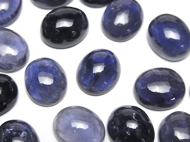 高品質堇青石 AA++ 橢圓素面 12x10mm 2顆