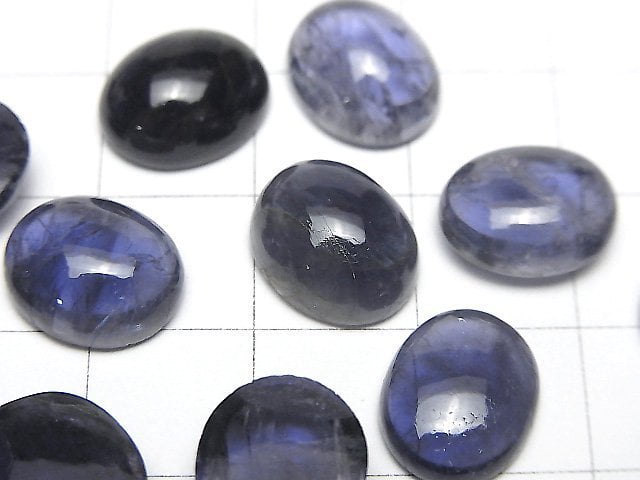 高品質堇青石 AA++ 橢圓素面 12x10mm 2顆