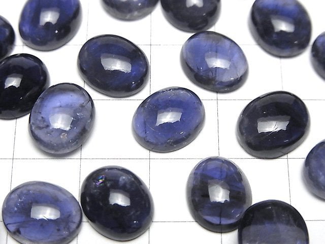 Hochwertiger Iolith AA++ Oval Cabochon 12x10mm 2Stück
