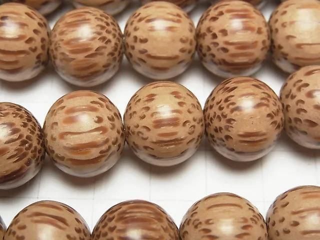 Palm wood (coconut tree) Semi Round 14mm 1strand beads (approx. 15 inches/37 cm)
