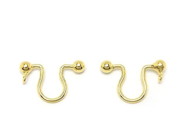 Silver925 Non-Pierced Earrings with Ring, 18KGP, 1 Pair (2 Pieces)