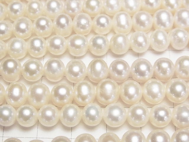 Fresh Water Pearl AAA- Potato 7-8mm White 1strand beads (aprx.15inch/37cm)