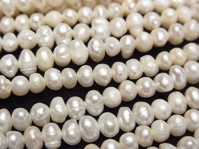 Fresh Water Pearl AA White Potato 4-4.5mm 1strand beads (aprx.13inch/33cm)
