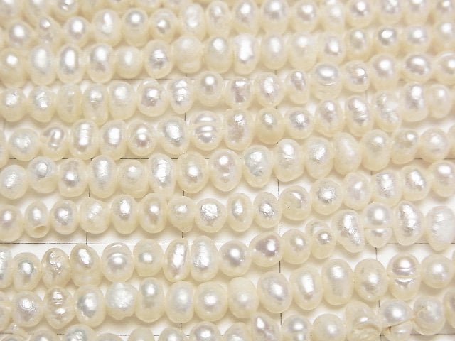 Fresh Water Pearl AA White Potato 4-4.5mm 1strand beads (aprx.13inch/33cm)