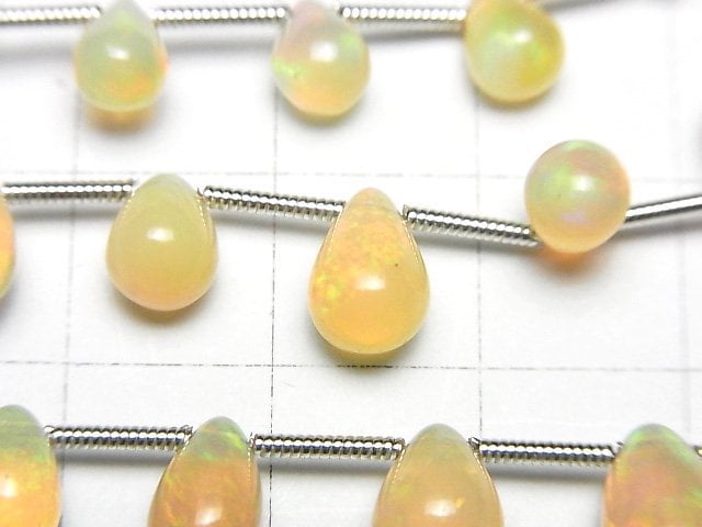 Hochwertiger äthiopischer Opal AA++ Tropfen (Glatt) 1 Strang Perlen (18 Stück)
