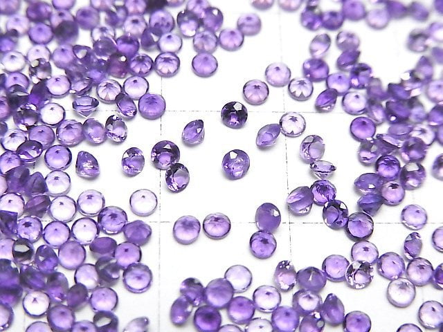 High Quality Amethyst AAA Loose stone Round Faceted 2x2mm 10pcs