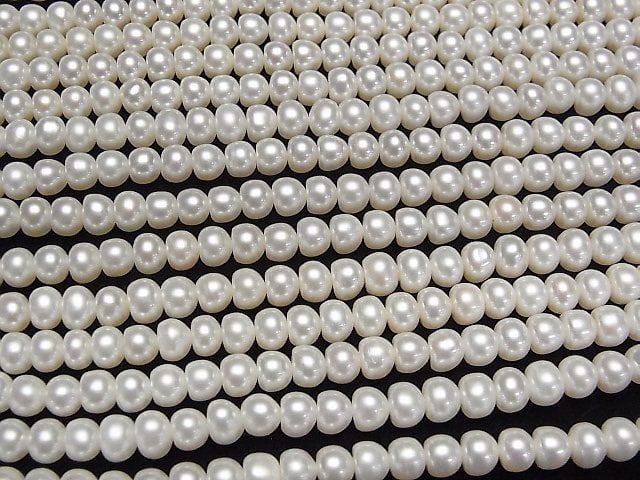 Frischwasserperle AA++ Weiße Rondelle 6mm 1Strang Perlen (ca. 14 Zoll/35 cm)