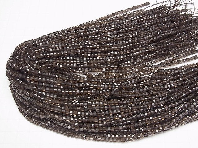 Hochwertig! Rauchquarz AAA Würfelform 3x3x3mm 1Strang Perlen (ca. 15 Zoll/37 cm)