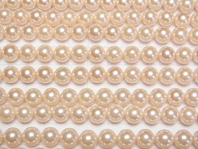 Muschelperle Orange Rund 8mm 1Strang Perlen (ca. 15 Zoll/38 cm)
