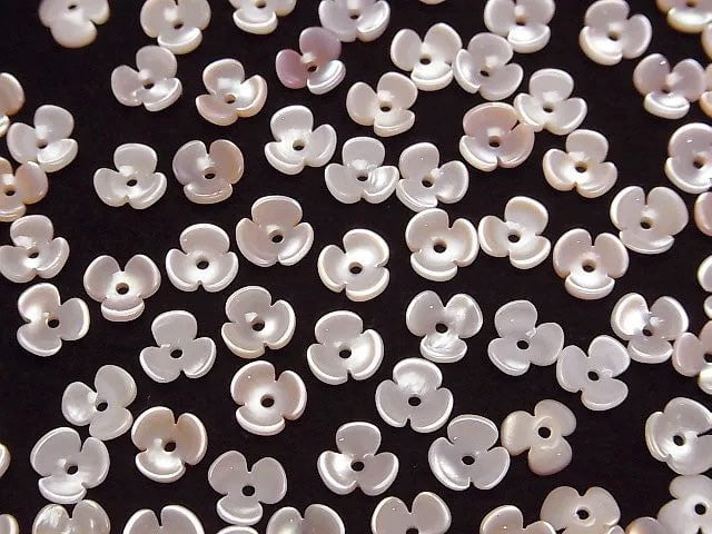 Hochwertige rosa Muschel AAA 3D Blume 6mm Mittel-Loch 4 Stück