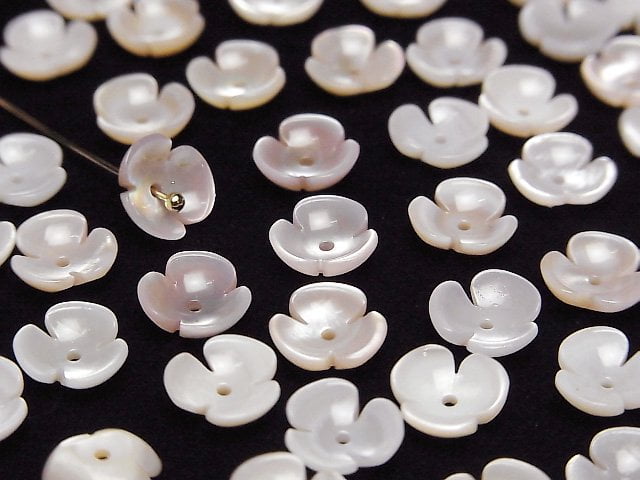 Hochwertige rosa Muschel AAA 3D Blume 8mm Mittel-Loch 2 Stück