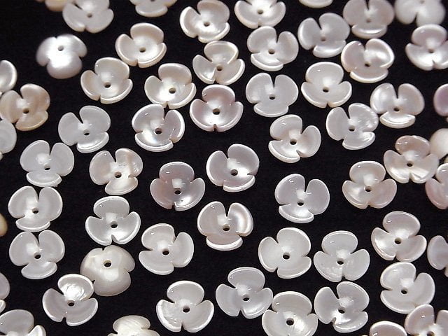 Hochwertige rosa Muschel AAA 3D Blume 8mm Mittel-Loch 2 Stück