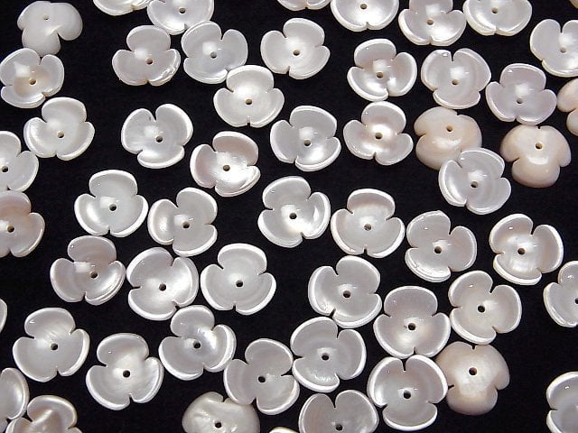 Hochwertige rosa Muschel AAA 3D Blume 10mm Mittel-Loch 2 Stück