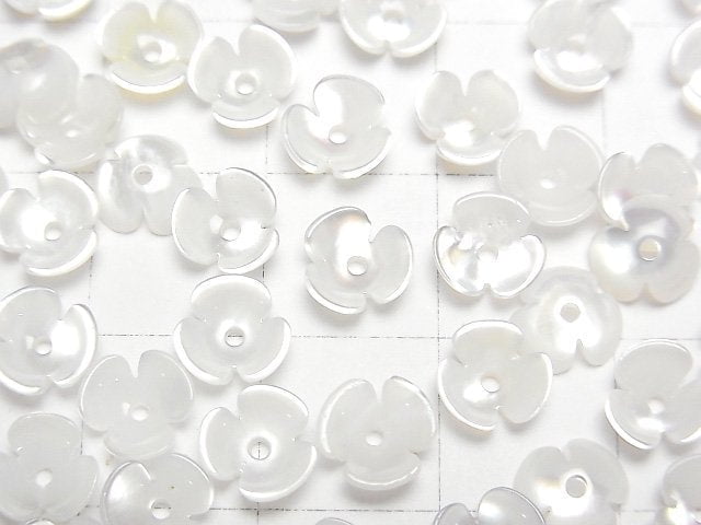 高品質白蝶貝 AAA 3D 花朵 6mm 中心孔 4顆
