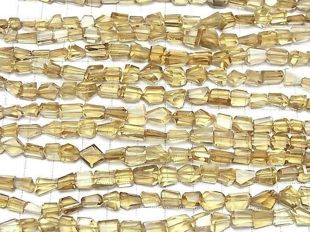 高品質 天然香檳色石英 AAA 切面原石半串或一串珠子 (約8英吋/20公分)