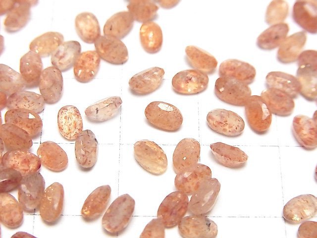 高品質太陽石 AAA - 裸石 橢圓刻面 5x3毫米 10顆