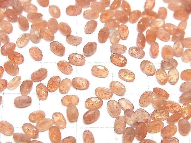 Hochwertiger Sonnenstein AAA- Lose Stein Oval Facettiert 5x3mm 10Stk