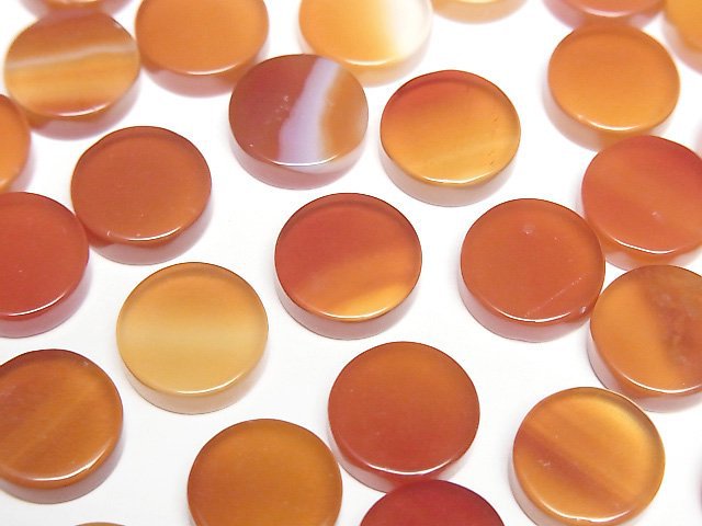 紅玉髓未鑽孔扁平硬幣珠 10x10mm 5顆