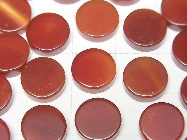 紅瑪瑙未鑽孔扁平硬幣珠 10x10mm 5顆