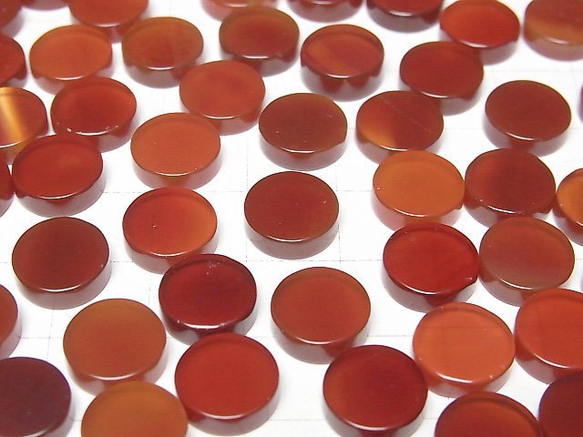 Rote Achat Ungebohrt Flache Münze 10x10mm 5 Stück