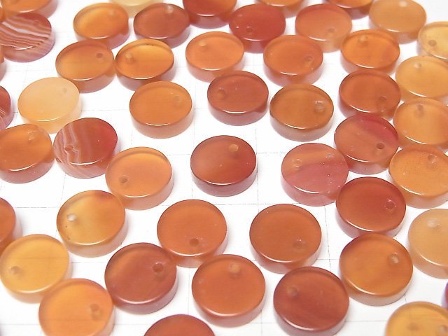 Karnelian Flache Münze 10x10mm 5 Stück