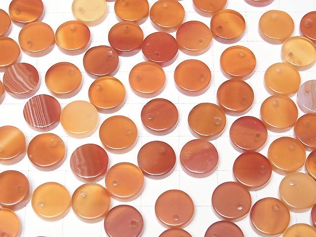 Karnelian Flache Münze 10x10mm 5 Stück
