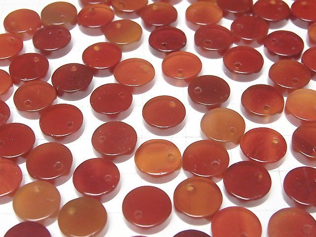 Rote Achat Flache Münze 10x10mm 5 Stück