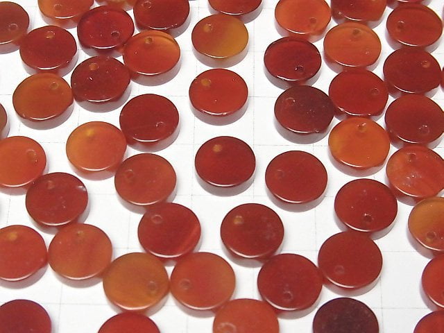 Rote Achat Flache Münze 10x10mm 5 Stück